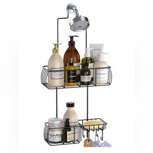 NWOT Matte Black 2-tiered Design Shower Caddy
